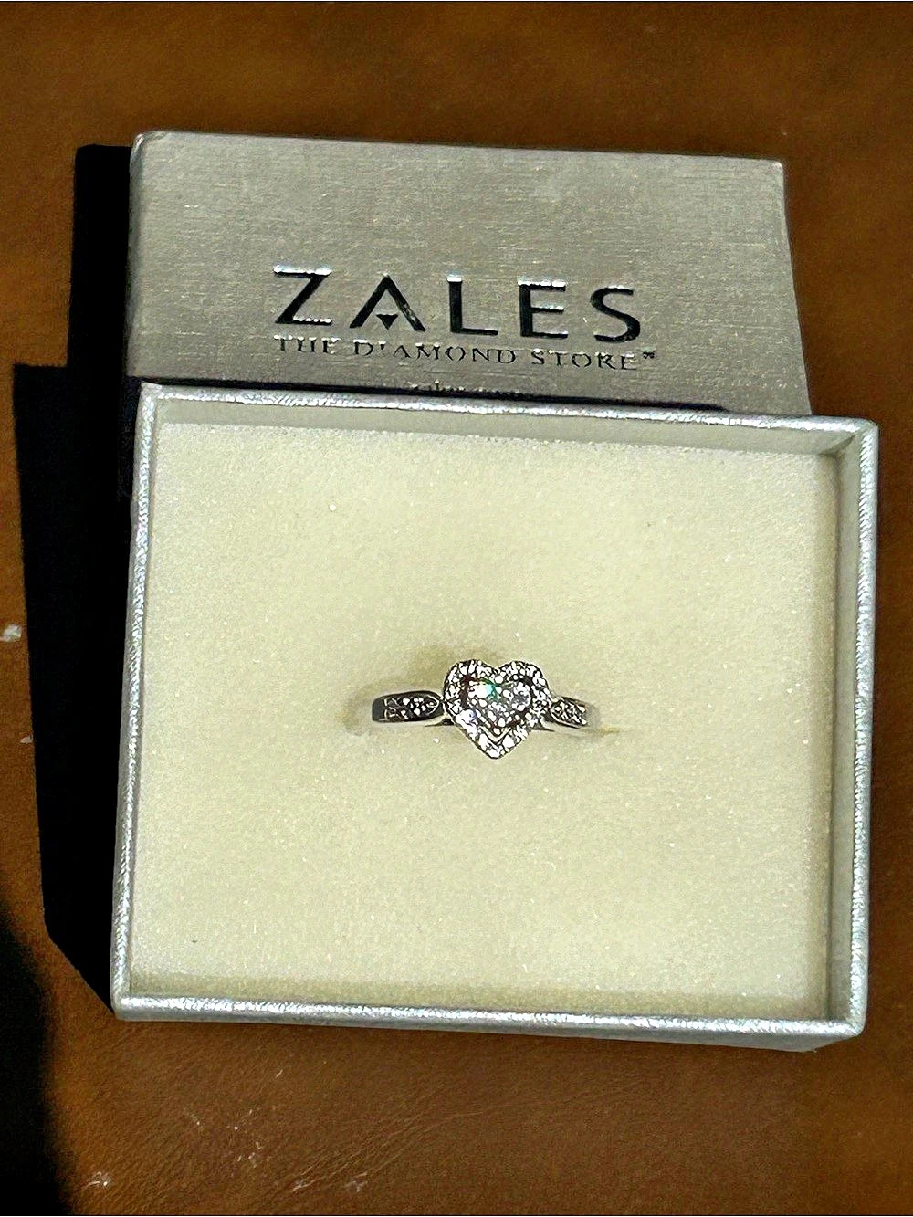 Zales Heart Ring in White Gold